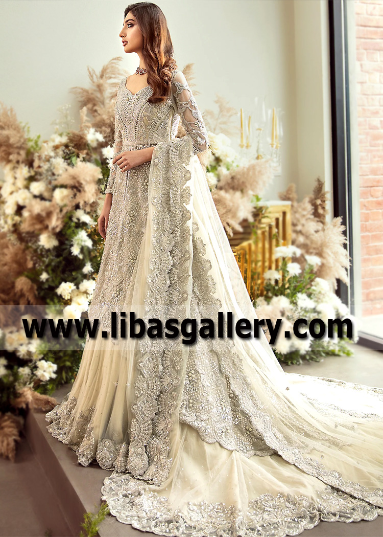 Sadaf Fawad Khan Wedding Lehenga and Asymmetric Shirt Latest Walima Dresses Pakistani